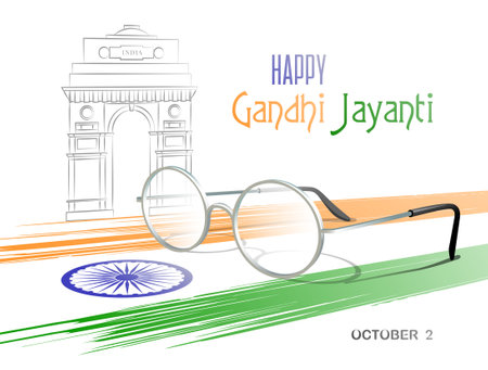 Gandhi Jayanthi, October 02のイラスト素材