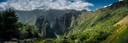 Machu Picchu Peru - Panoramic View on the mountain.の写真素材