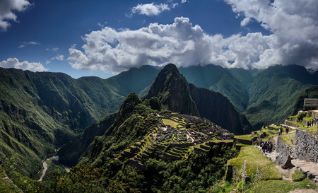 Machu Picchu Peru - Panoramic View on a mountain.のeditorial素材