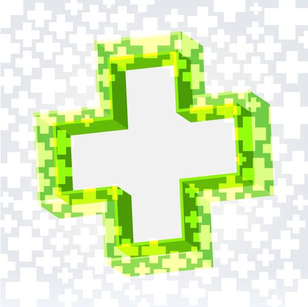 Green double cross crossy lighted background with empty space in the middleのイラスト素材