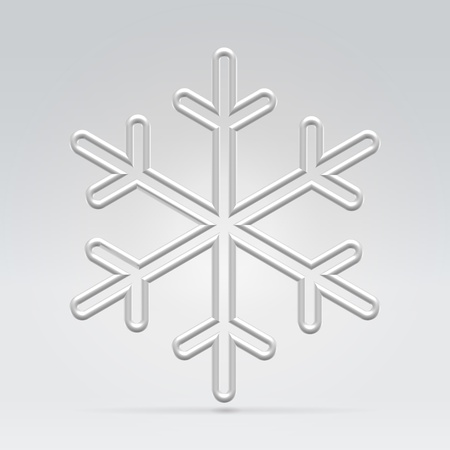 Glossy silver snowflake icon winter decorative design concept illustrationのイラスト素材