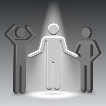 Group of three abstract person in a creativity inspirational moment.の写真素材