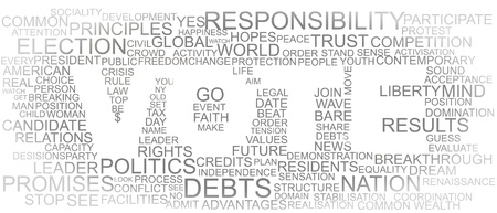 Word vote made of different important statement wordsの写真素材