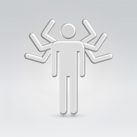 Male super manager icon concept shot backlit made of metalの写真素材