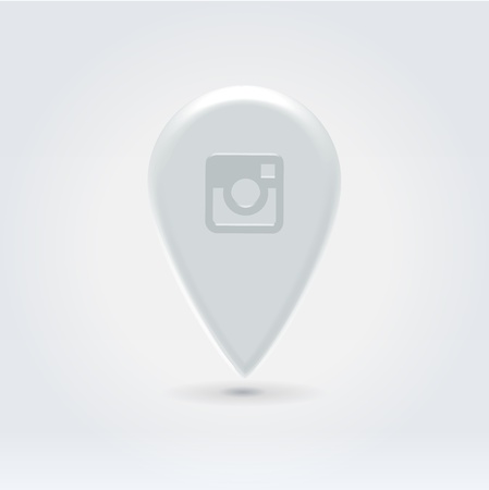 Glossy plastic white instant photo pin for navigation mapの写真素材
