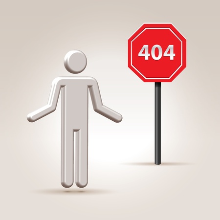 Abstract person on a error 404 web page illustration