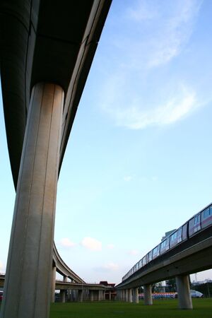 Suspended train railway intersections