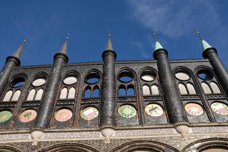 Facade detail of the town hall of L?beckの写真素材