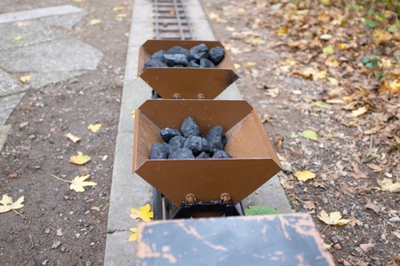 Charcoal wagons of the garden railway