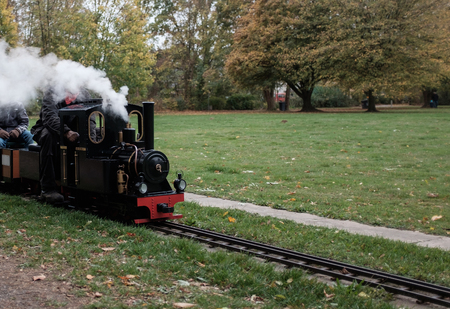 Transportation of persons by means of a garden railway with a steam locomotive
