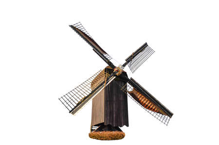 A wooden windmill over white background (isolated)