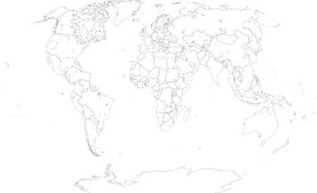 Vector illustration of a political map with borders