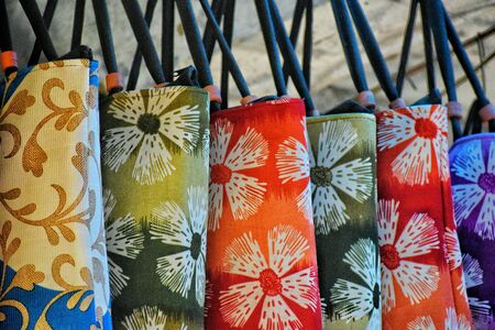 Beautiful Colorful Set of Floral Printed Shopping Bagsの素材