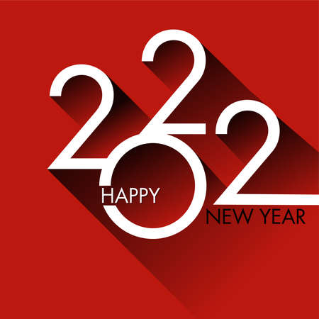 Design greeting card for 2022, with a modern and original graphics on a red background, to announce...