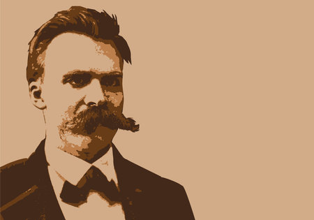 Drawn portrait of Friedrich Nietzsche, the famous German philosopher.のイラスト素材