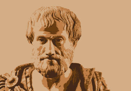 Sketched portrait of Aristotle, the famous ancient Greek philosopher and writer.のイラスト素材