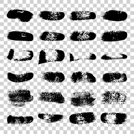 Set of textured watercolor black strokesのイラスト素材