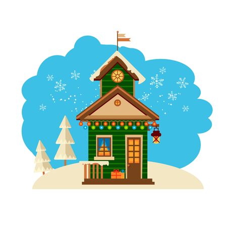 Winter house collection. One of setのイラスト素材