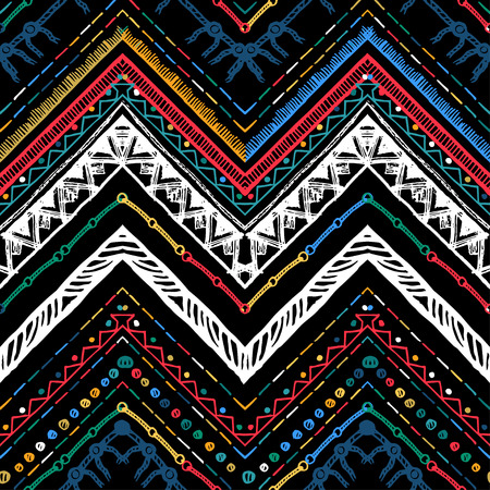 Seamless ethnic zigzag chevron patternのイラスト素材