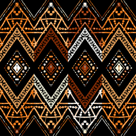 Abstract zigzag pattern for cover design. Retro chevron vector background. Geometric decorative seamlessのイラスト素材