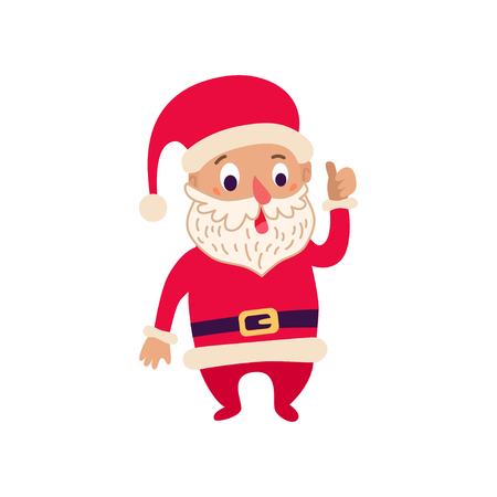 Christmas Santa Claus simple single icon. Vector illustration isolated on white background. Xmas decoration in cartoon style. Traditional christmas element of holidayのイラスト素材