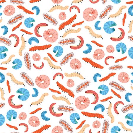 A kids cute cartoon caterpillars pattern. Vectorのイラスト素材