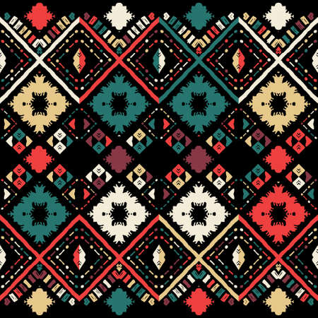 Seamless ethnic zigzag chevron tribal ikat pattern