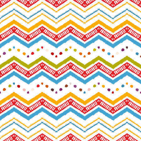 Abstract zigzag pattern for cover design. Retro chevron vector background. Geometric decorative seamlessのイラスト素材