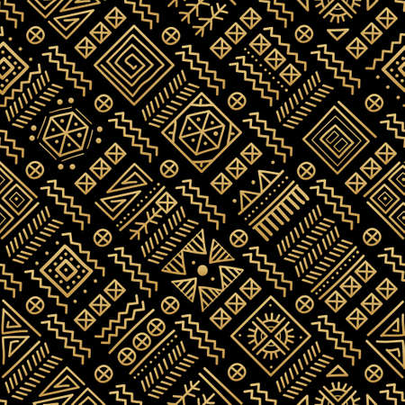Mayan patchwork seamless pattern. Tribal geometric vector swatch. Zigzag background for cover...