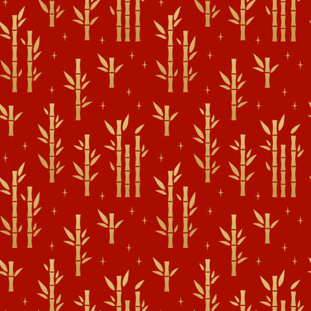 Chinese traditional oriental ornament background, bamboo pattern seamless. Japanese, Chinese elements. Asian texture for printing on packaging, textiles, paper, fabric, washi paper for scrapbookingのイラスト素材