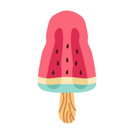Icecream vector in nice colors isolated on white background. Vector illustration for web design or print. Ice cream in bright cartoon style.のイラスト素材