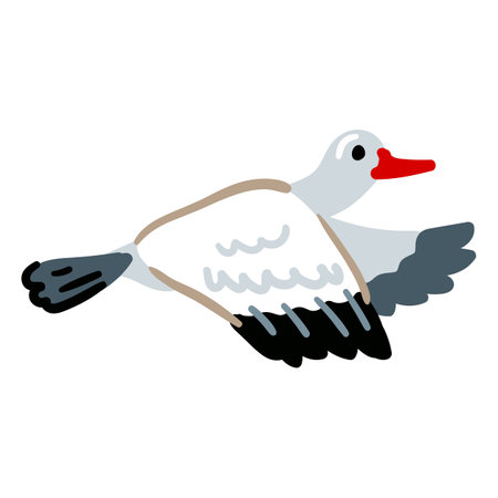 Mallard Duck Cartoon Animal Illustration isolated on white background. Bird zoo characterのイラスト素材