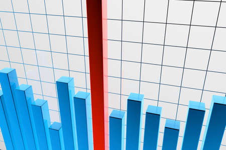blue financial stat background graphic with one red winner