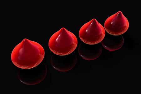 Blood drops - 3d rendered illustrationの写真素材