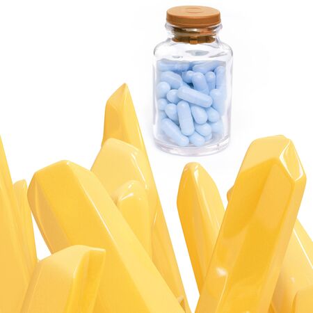 Vitamin C illustration and Pills