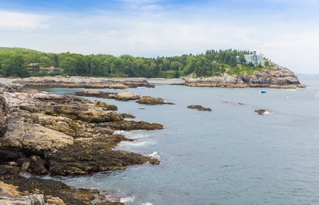 This image shows the rugged coastline and picturesque setting found at Mt Desert Island, Maine 