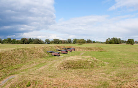 This is the American - French position on the battlefield at Yorktown  This is the site of the pivitol battle that won American independance の写真素材