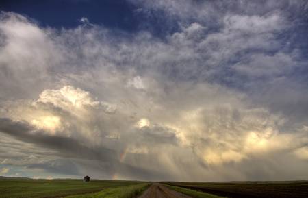 Storm Clouds Prairie Sky Saskatchewan Canadaの写真素材