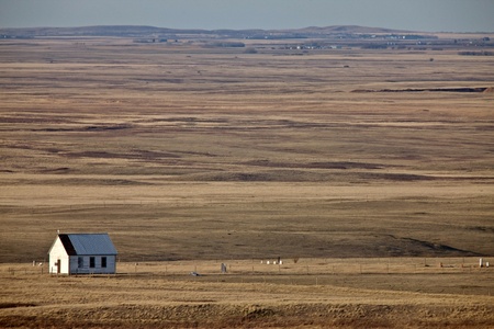 Old Prairie Church Saskatchewan Canada の写真素材