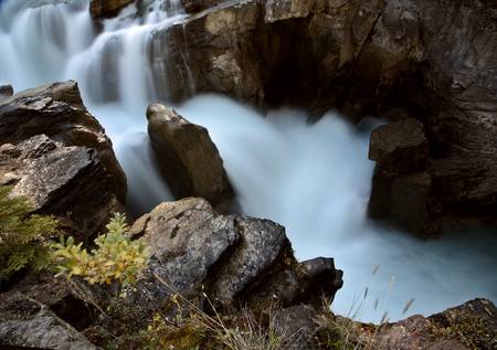 Sunwapta Falls in Jasper National Parkの写真素材