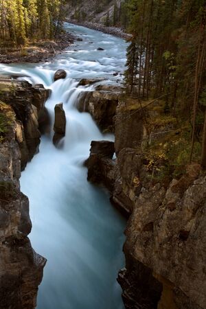 Sunwapta Falls in Jasper National Parkの写真素材
