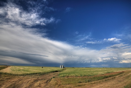Storm clouds over Saskatchewanの写真素材