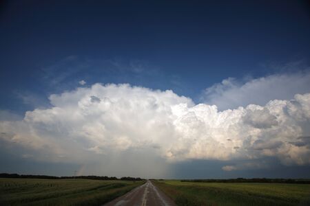 Storm clouds over Saskatchewanの写真素材