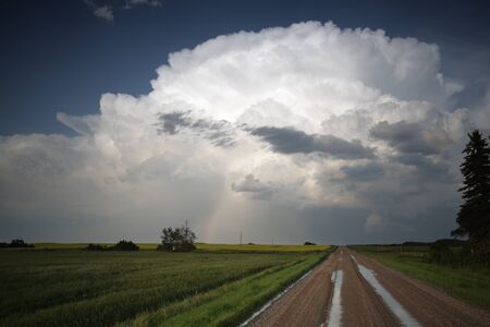 Storm clouds over Saskatchewanの写真素材