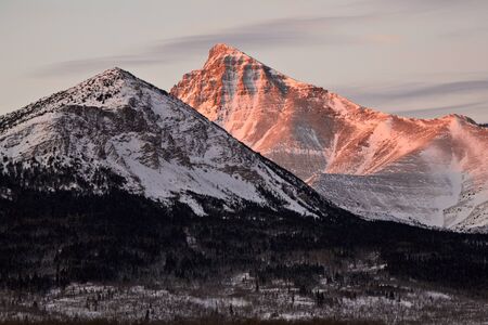 Rocky Mountains in winterの写真素材