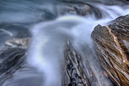 Blurred water flowing British Columbia Canadaの写真素材