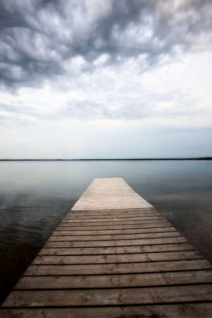 Northern Saskatchewan Lake wilderness in Canada calmの写真素材