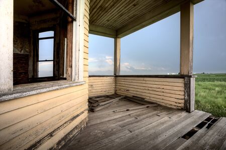 Old Abandoned Building in Saskatchewan Canada ruralの写真素材