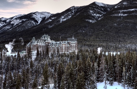 Banff Springs Hotel scenic view in Winterのeditorial素材