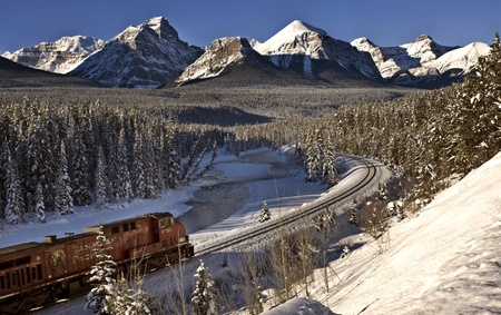 Rocky Mountains in Winter near Banff Alberta Canadaのeditorial素材